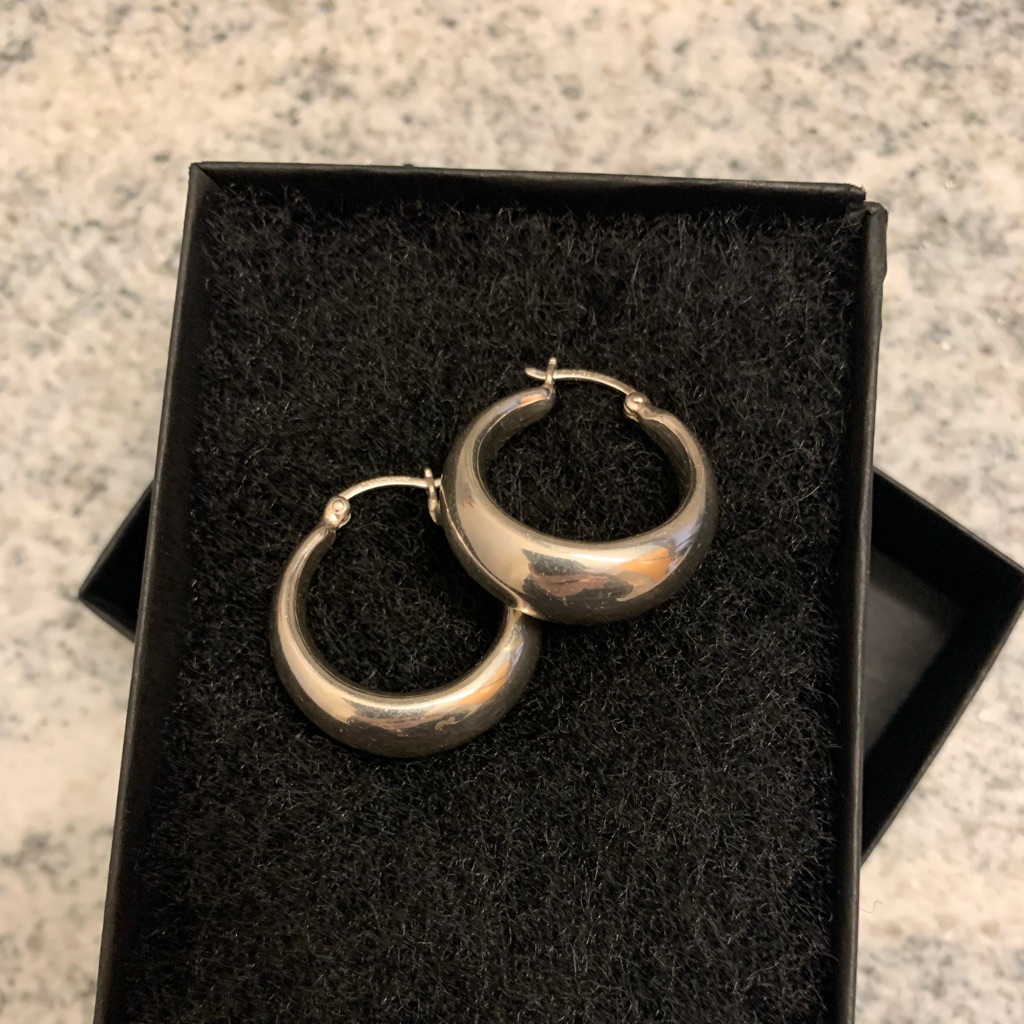 Bought As Estate Sale. Silver Hoop Earrings